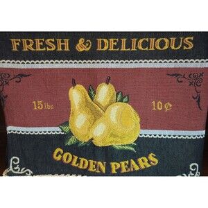 Golden Pear Fruit Tapestry Table Runner Old Fashioned Style 71.5" x 13"